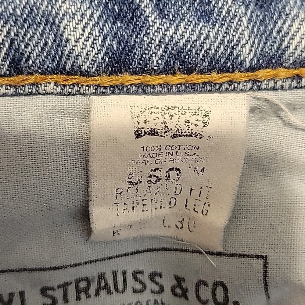 Levi's 550 Jeans Mens 42x30 Tag 40x30 Actual Blue Relaxed Fit‎ Tapered Denim VGT